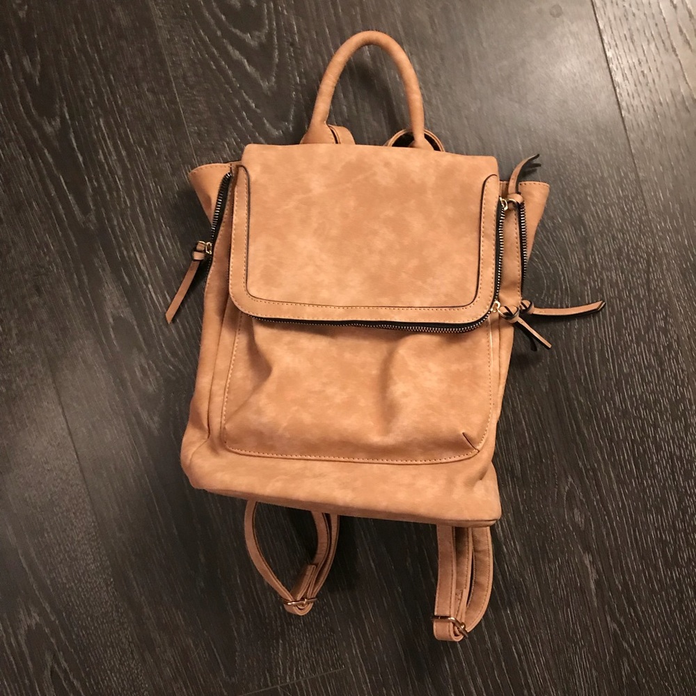 Faux leather mini backpack
